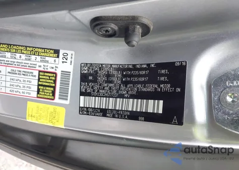 2017 Toyota Sienna Xle Premium 8 Passenger z USA, uszkodzony, nr VIN 5TDYZ3DC2HS777237